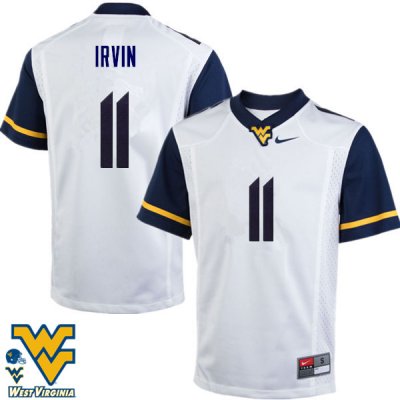 Men's West Virginia Mountaineers NCAA #11 Bruce Irvin White Authentic Nike Stitched College Football Jersey CN15F36UC